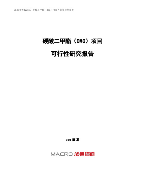 碳酸二甲酯(DMC)项目可行性研究报告