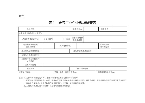 污染源排查表格全套范本