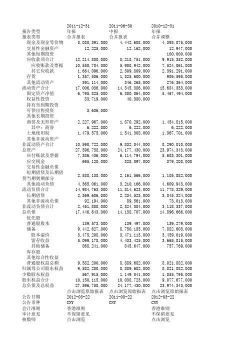 吉利汽车资产负债表