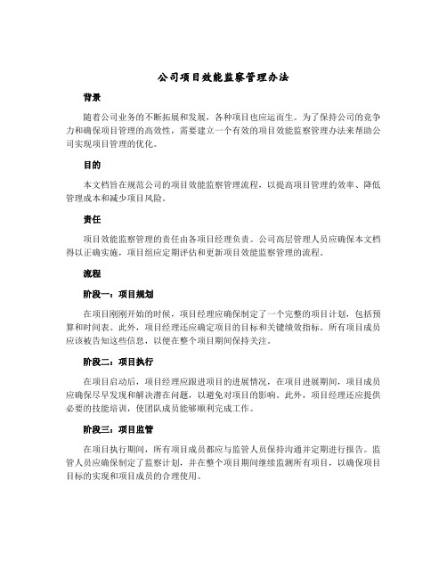 公司项目效能监察管理办法