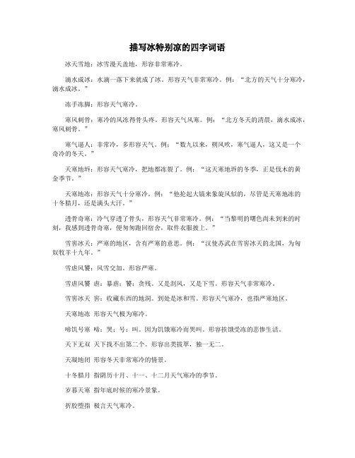 描写冰特别凉的四字词语