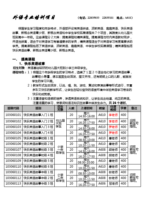 外语专业培训项目
