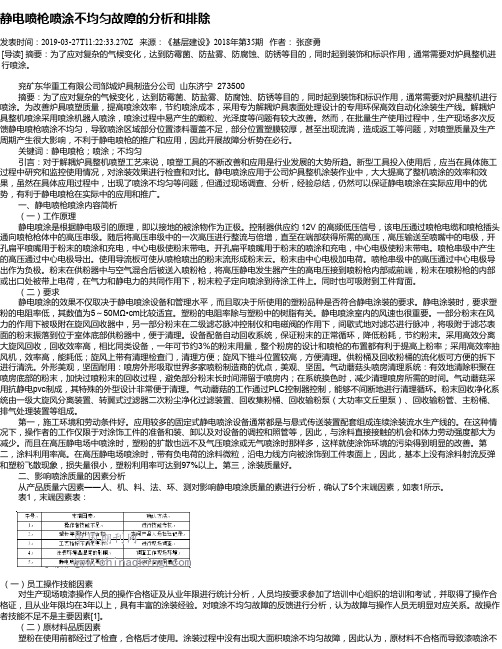 静电喷枪喷涂不均匀故障的分析和排除
