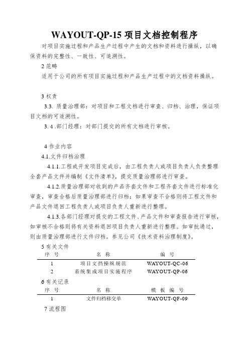 WAYOUT-QP-15项目文档控制程序