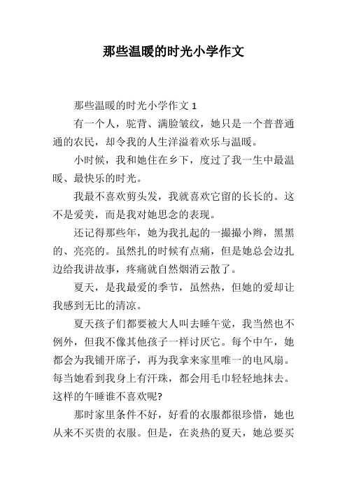 那些温暖的时光小学作文