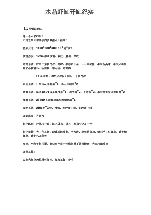 水晶虾缸开缸纪实