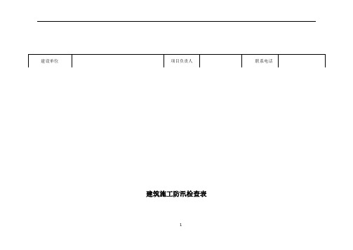 建筑施工防汛检查表