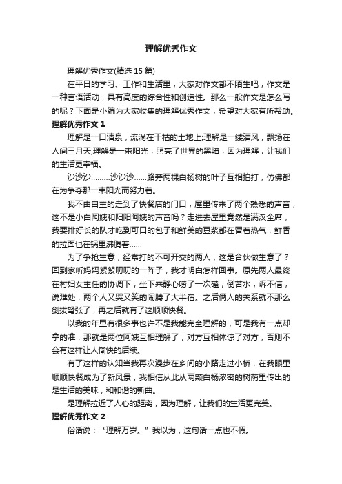 理解优秀作文