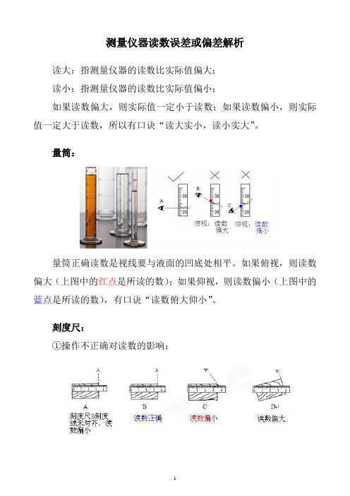 测量仪器读数误差或偏差解析