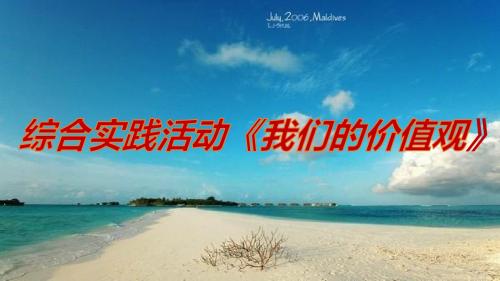 综合实践活动《我们的价值观》优秀PPT