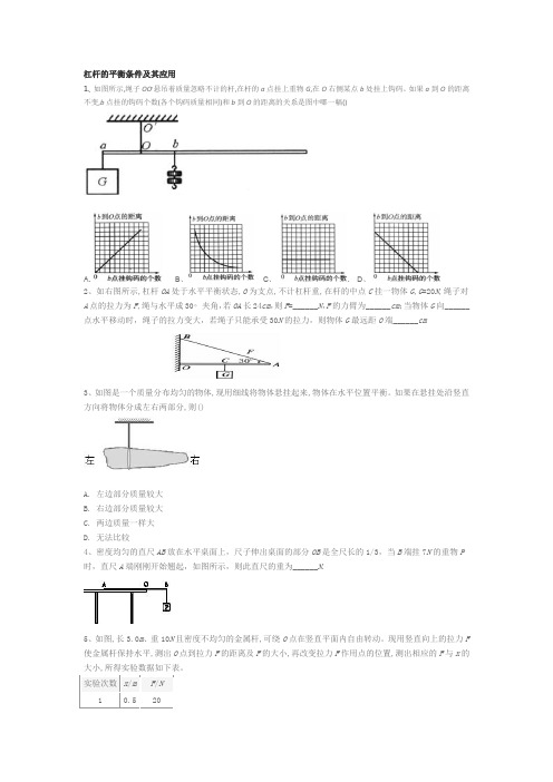 滑轮、杠杆的平衡条件及其应用