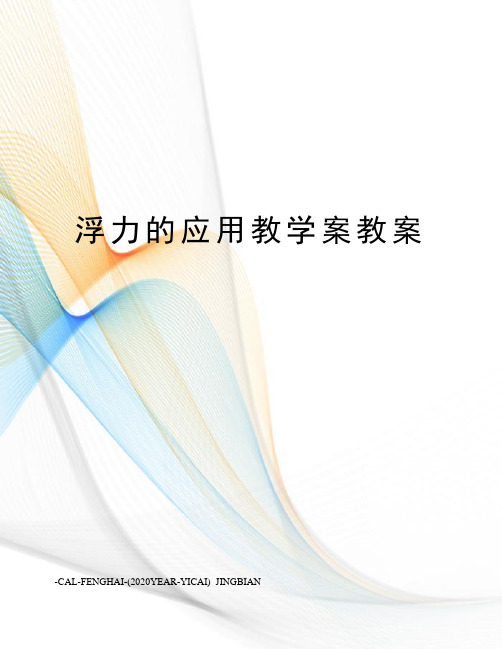 浮力的应用教学案教案