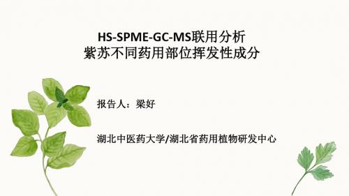 HS-SPME-GC-MS联用分析紫苏不同药用部位挥发性成分