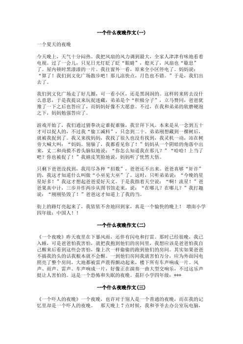 一个什么夜晚作文