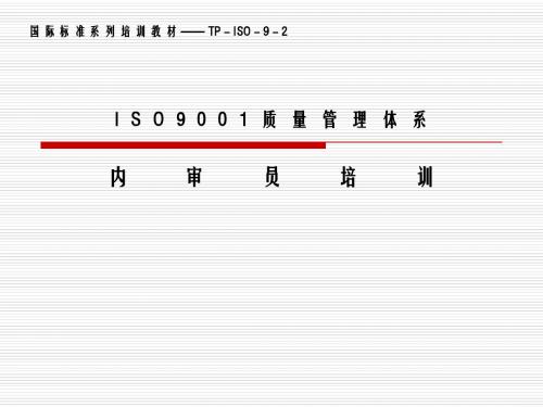 ISO9001质量管理体系培训3：内审员培训