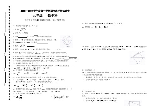 2008—2009第一学期(期末考试)