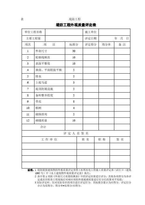 041堤防工程  堤坝填筑护砌防渗用表