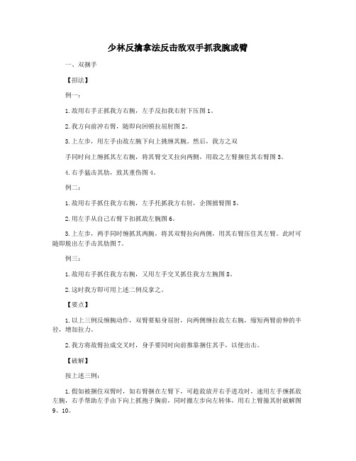少林反擒拿法反击敌双手抓我腕或臂