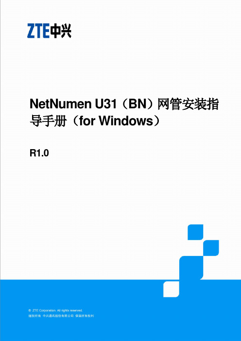 NetNumen U31(BN)网管安装指导手册(for Windows)_R1.0