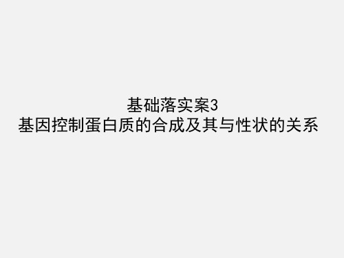 高考生物 一轮复习 遗传的分子基础 基因控制蛋白质的合成及其与性状的关系 新人教版必修2