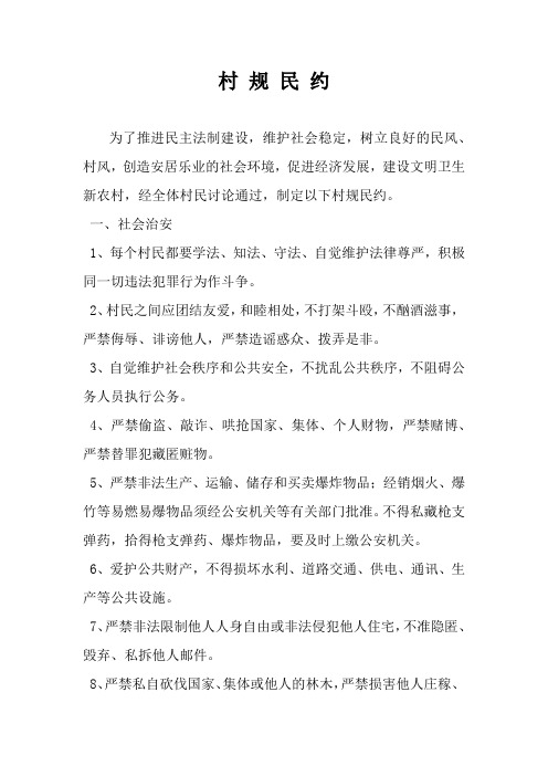 村规民约