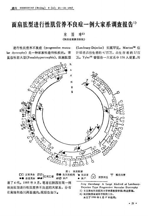 面肩脓型进行性肌营养不良症一例大家系调查报告1)