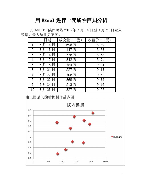 用Excel做线性回归分析