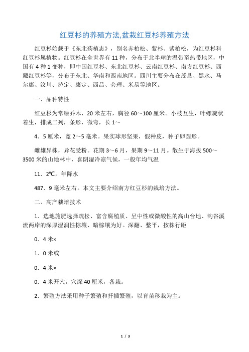 红豆杉的养殖方法,盆栽红豆杉养殖方法