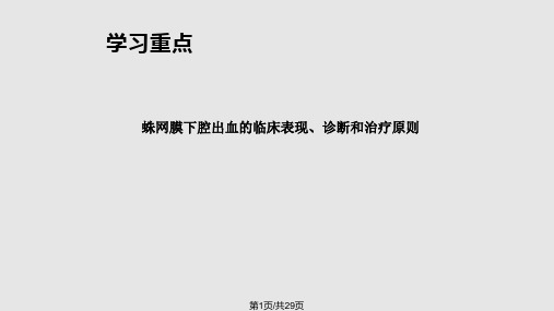 蛛网膜下腔出血教案PPT课件