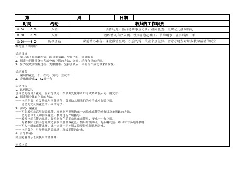 幼儿园教案 编花篮(单脚跳)