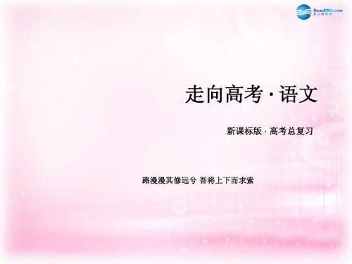 【走向高考2016】(新课标)高考语文一轮总复习 专题8 选用 仿用 变换句式与修辞运用 第2节 仿用句式 课件