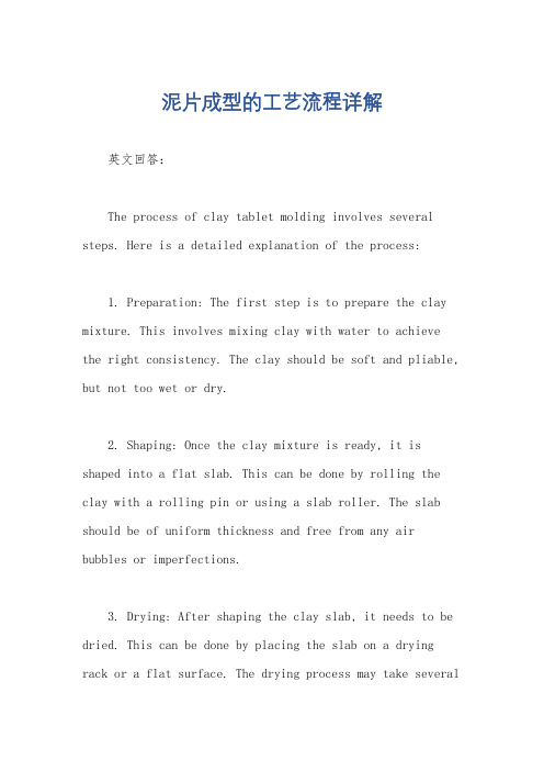 泥片成型的工艺流程详解