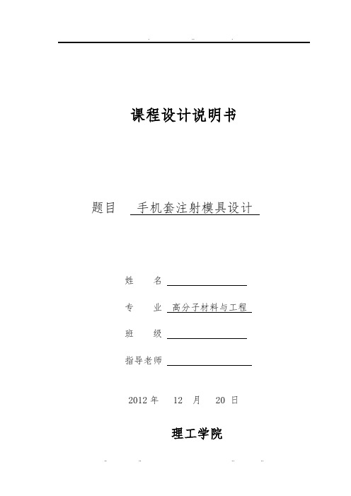手机套注射模具设计说明书