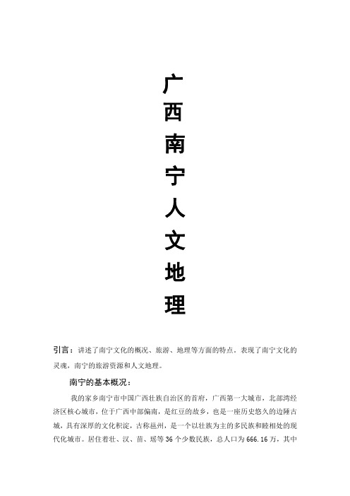 南宁绿城文化论文