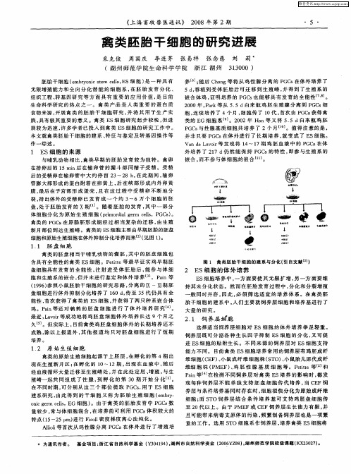 禽类胚胎干细胞的研究进展