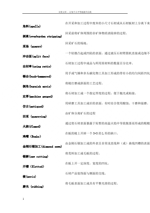 资料石材英语