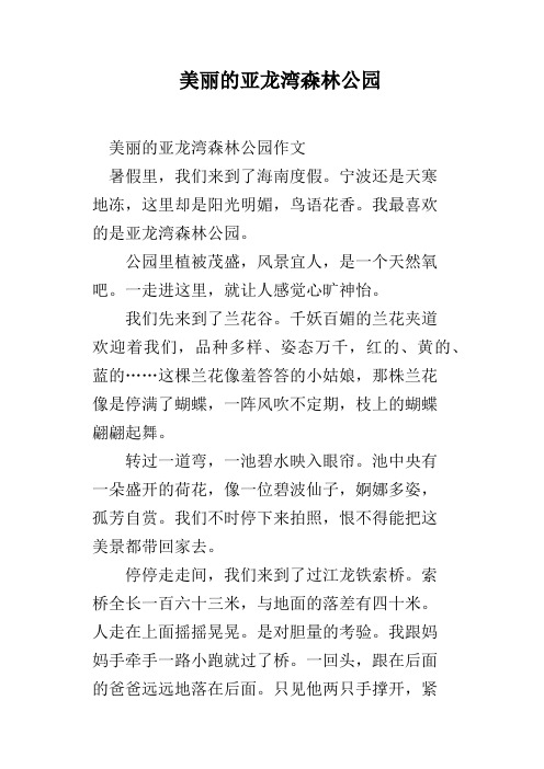 美丽的亚龙湾森林公园