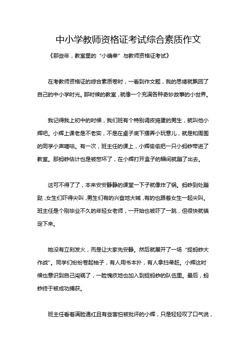 中小学教师资格证考试综合素质作文