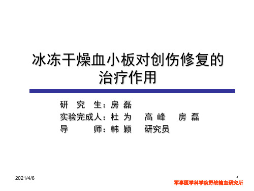 房磊-冰冻干燥血小板对创伤修复的治疗作用