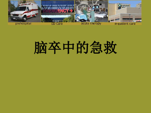(医学课件)急性脑卒中的急救ppt演示课件