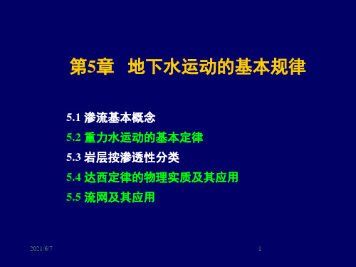 4第五章--达西定律PPT课件