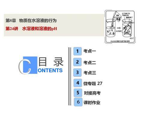 2019版高考化学一轮复习第8章物质在水溶液的行为第24讲水溶液和溶液的pH课件鲁科版