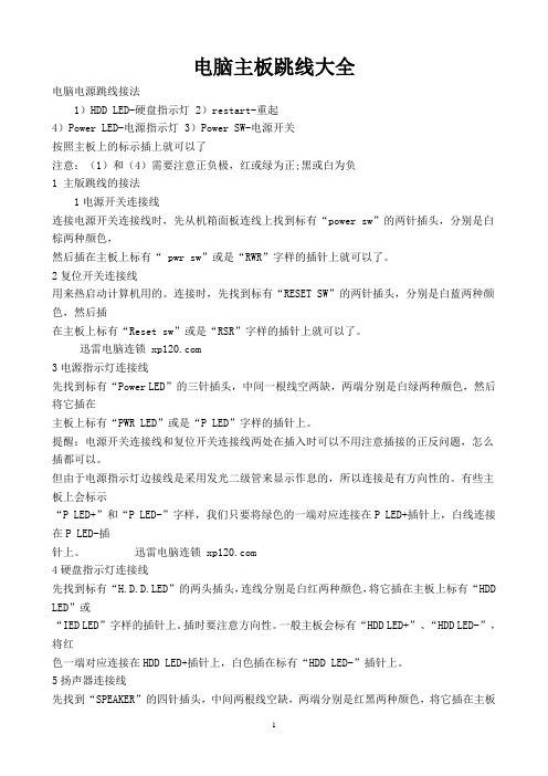 电脑主板跳线大全