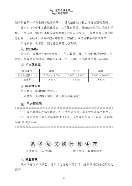 武　术　与　民　族　传　统　体　育_国家级特色专业报考导航（2013~2014年最新版）_[共2页]