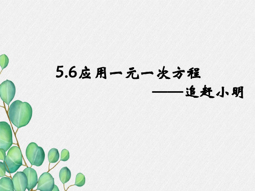 《应用一元一次方程——追赶小明》课件 (一等奖)2022年最新PPT