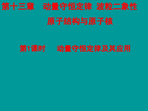 高考物理复习 动量守恒定律及其应用课件