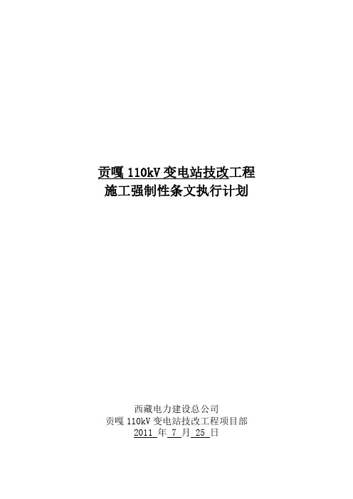 施工强制性条文执行计划