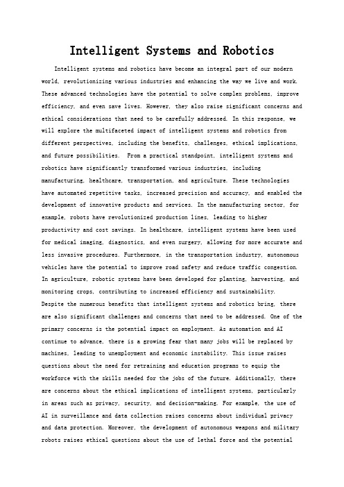 Intelligent Systems and Robotics