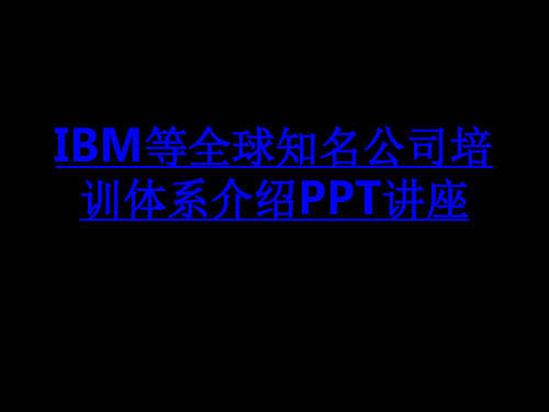 IBM等全球知名公司培训体系介绍教育课件