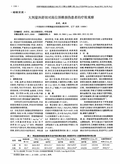 大剂量沐舒坦对高位颈椎损伤患者的疗效观察